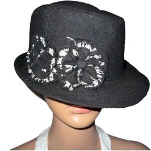 Elegant Black Floral Hat